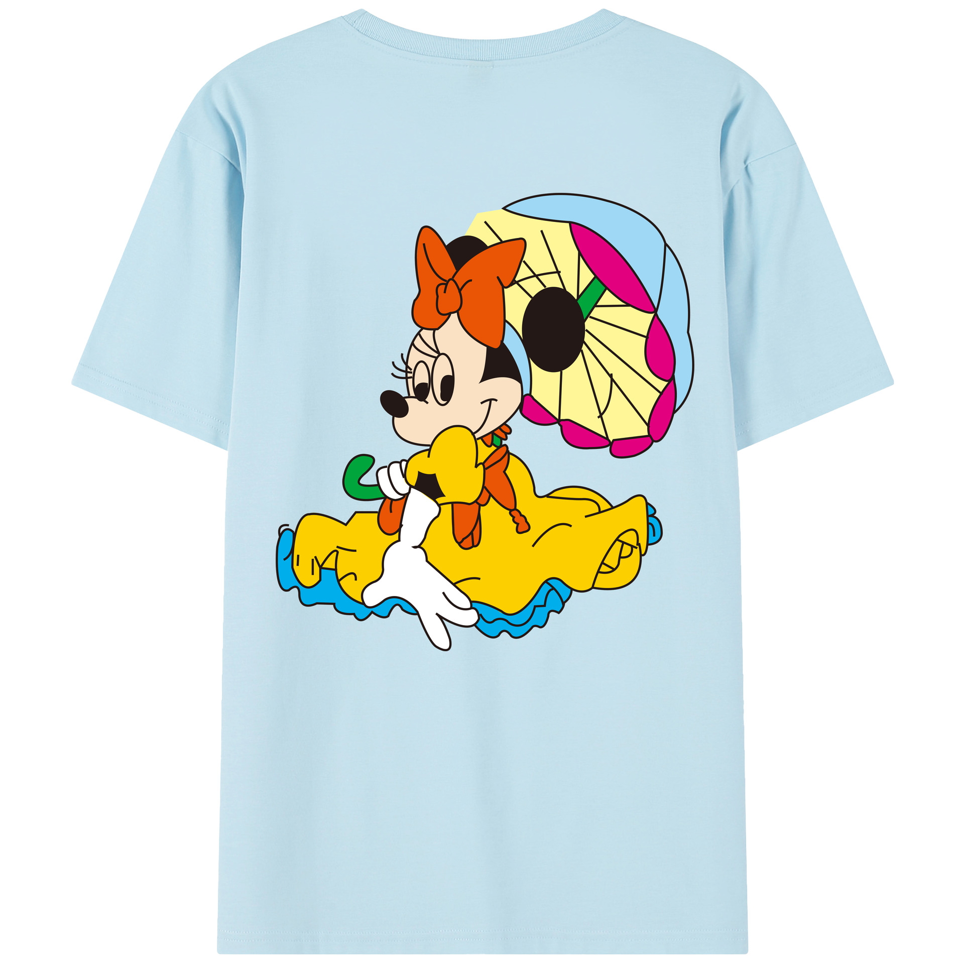 （画像用） ミッキーマウス Mickey Mouse 綿100％半袖Tシャツ（背面プリント）